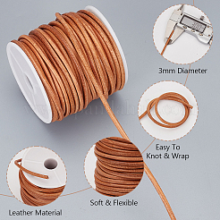 20M Round Cowhide Leather Cord&nbsp;WL-WH0015-01C-01