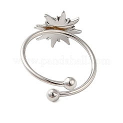 Non-Tarnish 304 Stainless Steel Open Cuff Ring&nbsp;RJEW-M167-09D-P