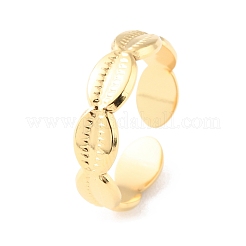 304 Stainless Steel Shell Wrap Open Cuff Rings&nbsp;RJEW-D002-29G