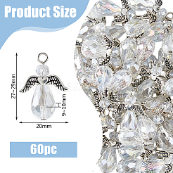 60Pcs Electroplate Glass Pendants&nbsp;GLAA-HY0001-19