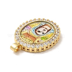 Brass Micro Pave Cubic Zirconia Pendants&nbsp;ZIRC-E006-03G