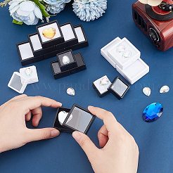 30Pcs 6 Styles Square ABS Plastic & Acrylic Loose Diamond Storage Boxes&nbsp;CON-WR0001-09
