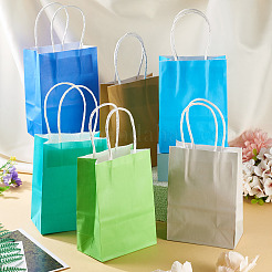 12Pcs 6 Colors Pure Color Kraft Paper Bags&nbsp;AJEW-TA0002-64B