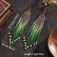 Bohemian Handmade Glass Seed Beads Tassel Dangle Earrings&nbsp;KU8026