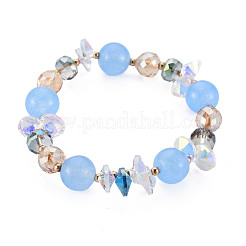 Faceted Glass Beads Stretch Bracelets&nbsp;BJEW-Q997-003-RS