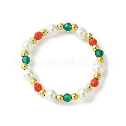 Christmas Theme Glass Rings&nbsp;RJEW-TA00122