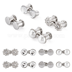 8Pcs 4 Styles Alloy Rhinestone Adjustable Jean Button Pins&nbsp;AJEW-TA0003-31