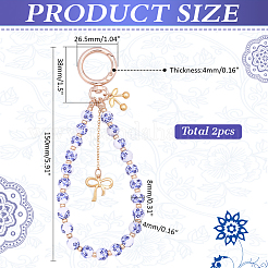 2Pcs Zinc Alloy Ceramic Beads Mobile Straps&nbsp;AJEW-ME0002-83A