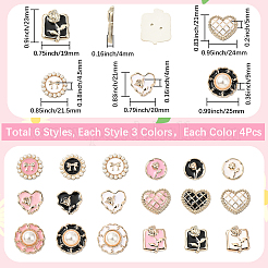 72Pcs 18 Styles Enamel Resin Cabochons&nbsp;CRES-SP0001-08