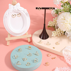 20Pcs Brass Heart Stud Earring Findings&nbsp;KK-BBC0009-62