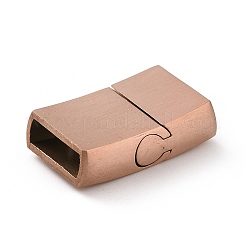 Ion Plating(IP) 304 Stainless Steel Rectangle Magnetic Clasps with Glue-in Ends&nbsp;STAS-E089-42RG-A