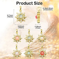 6Pcs 6 Colors Rack Plating Brass Pendants&nbsp;KK-CJ0002-42