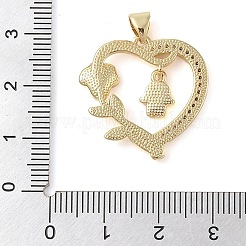 Brass Micro Pave Clear Cubic Zirconia Pendants&nbsp;KK-I712-57G-C