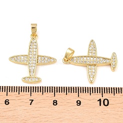 Brass Micro Pave Clear Cubic Zirconia Pendants&nbsp;KK-G549-18E-G