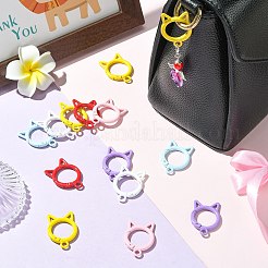 30Pcs 6 Colors Zinc Alloy Spring Gate Rings&nbsp;KEYC-CJ0001-17