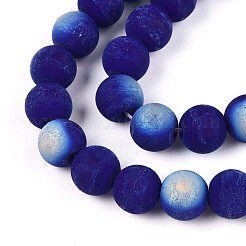 Frosted Opaque Glass Beads Strands&nbsp;LS-GLAA-T032-P10mm-MBB03