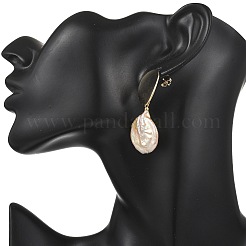 Natural Baroque Keshi Pearl Stud Dangle Earring&nbsp;EJEW-JE07134