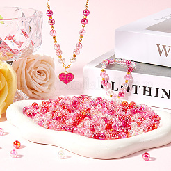 500Pcs 5 Colors Valentine's Day Transparent Acrylic Beads&nbsp;MACR-SP0001-29B