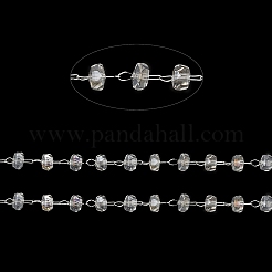 Glass Rondelle Beaded Chains&nbsp;CHS-B004-02P