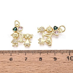 Brass Micro Pave Cubic Zirconia Pendants&nbsp;KK-N287-32A-G
