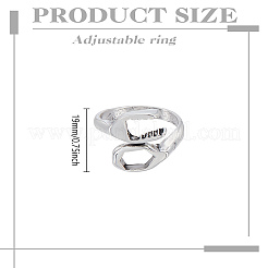 1Pc Alloy Wrench Cuff Rings&nbsp;RJEW-LP0002-46A