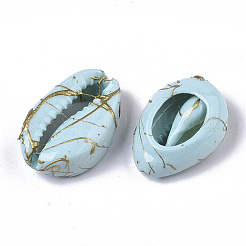 Spray Painted Natural Cowrie Shell Beads&nbsp;X-SSHEL-R047-03-A04
