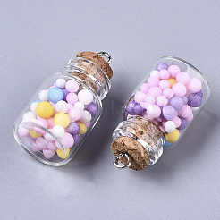 Glass Wishing Bottle Pendant Decorations&nbsp;LS-GLAA-N037-01H