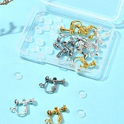 12Pcs 3 Colors Brass Screw On Clip-on Earring Findings&nbsp;KK-FS0001-29