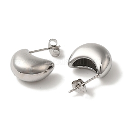 304 Stainless Steel Moon Stud Earrings for Wome&nbsp;EJEW-S237-01B