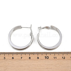 202 Stainless Steel Triple Hoop Earrings&nbsp;EJEW-XCP0001-17