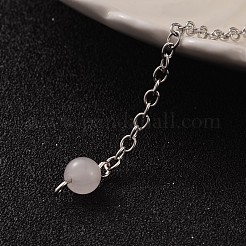 Teardrop Platinum Tone Brass Rose Quartz Dowsing Pendulums&nbsp;X-MAK-M015-03H