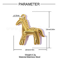 304 Stainless Steel Pendants&nbsp;STAS-OY015-24G