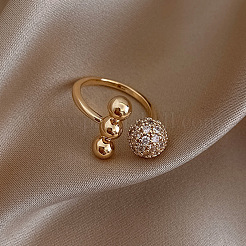 3Pcs Brass with Crystal Rhinestone Cuff Rings&nbsp;FS-WG8A782-01