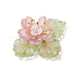 Brass Glass Seed Beaded Flower Pendants&nbsp;PALLOY-MZ01118