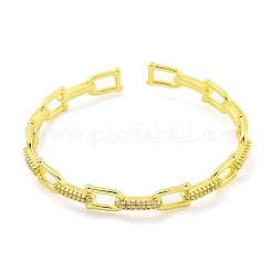 Horseshoe Brass Micro Pave Clear Cubic Zirconia Open Cuff Bangles for Women&nbsp;BJEW-Z062-03A