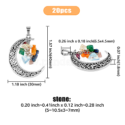 20Pcs Natural Mixed Stone Pendants&nbsp;FIND-FH0005-55