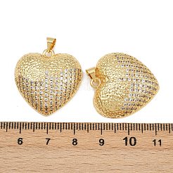 Brass Micro Pave Cubic Zirconia Pendants&nbsp;KK-C132-03H-G