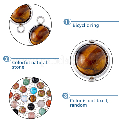20Pcs Natural & Synthetic Mixed Gemstone Connector Charms&nbsp;G-UN0001-22B