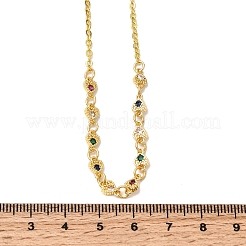Brass Micro Pave Cubic Zirconia Heart Pendant Necklaces&nbsp;NJEW-B157-13G