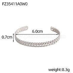 304 Stainless Steel Cuff Bangles&nbsp;STAS-OY006-82P-1