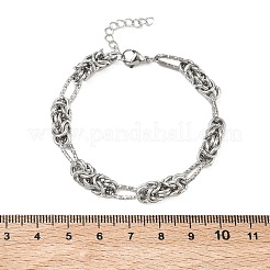 Unisex 304 Stainless Steel Byzantine Chains Bracelets&nbsp;BJEW-G790-05P