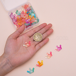 40Pcs 4 Colors Transparent Resin Cabochons&nbsp;RESI-CJ0001-151