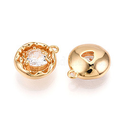 Brass Micro Pave Cubic Zirconia Charms&nbsp;KK-N262-114A-G