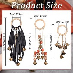 3Pcs 3 Style Alloy Witch Bells Pendant Decorations&nbsp;HJEW-OC0001-14