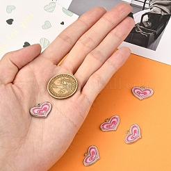 Pink Alloy Enamel Heart Charm Pendants Great for Mother's Day Gifts Making&nbsp;X-ENAM-19.5X19.5