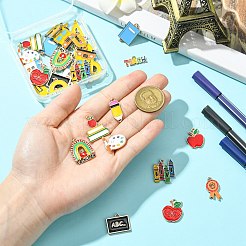 34Pcs 17 Styles Teachers' Day Zinc Alloy Enamel Pendants&nbsp;FIND-CJ0004-90
