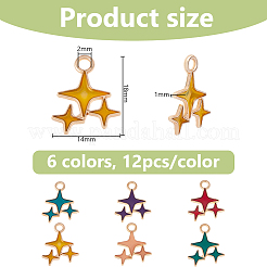 72Pcs 6 Colors Alloy Enamel Pendants&nbsp;ENAM-DC0002-04