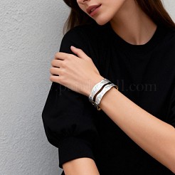 Iron Enamel Textured 2-Line Open Cuff Bangles for Women&nbsp;WGEDD9F-02