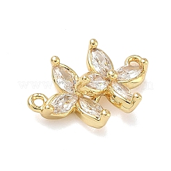 Brass Pave Clear Cubic Zirconia Pendants&nbsp;KK-C254-10G