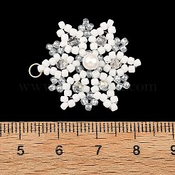 Shell Pearl & Glass Seed Beaded Pendants&nbsp;PALLOY-MZ01433